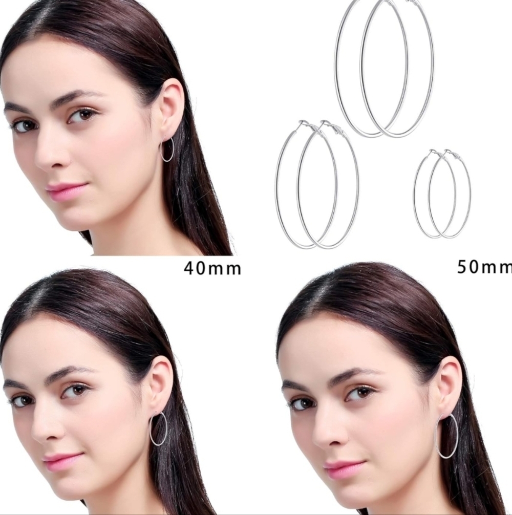 Elegant Silver Hoop Earrings